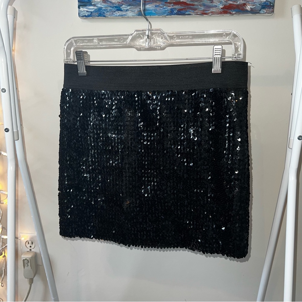 LOVE Culture Black Sequin Skirt